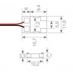Conector doble empalme rápido con Cable tira Led 10mm (COB) Monocolor